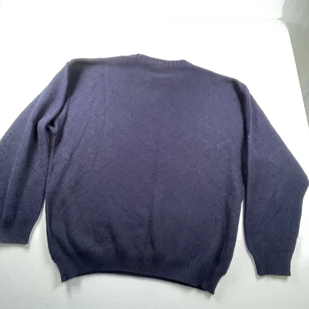 Jason Evans Mens 4X Navy Blue Like Cooji Textured Knit Crewneck Sweater